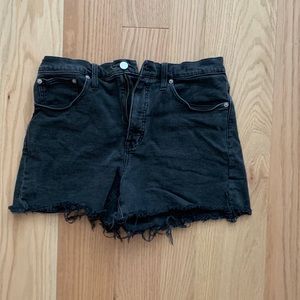 Madewell 29 waist black denim high rise shorts